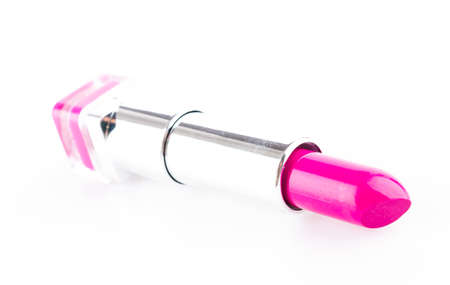 Lipsticks isolated white backgroundの写真素材