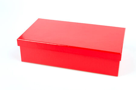 Red box isolated white backgroundの写真素材