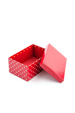 Red gift box isolated white background