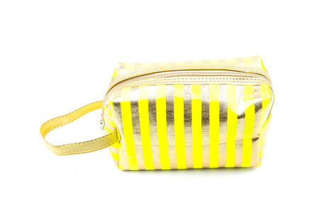 Makeup bag isolated white backgroundの写真素材