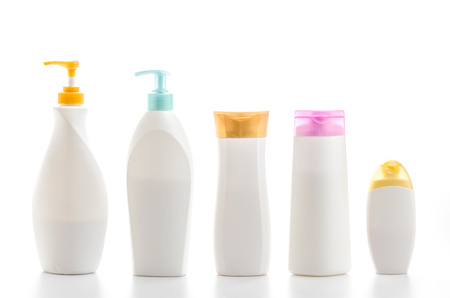 Plastic bottle isolated white backgroundの写真素材