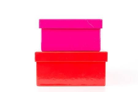 Pink box isolated white background