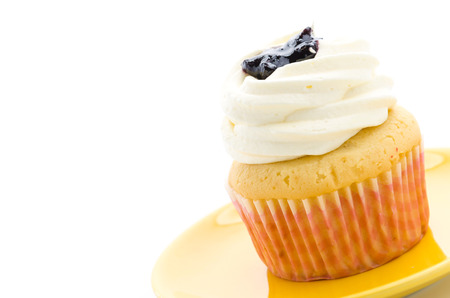 Cupcakes isolated on white backgroundの写真素材