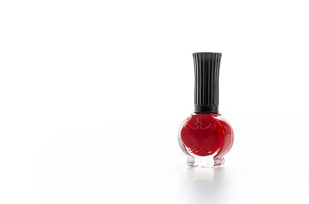 Nail polish isolated on whiteの写真素材