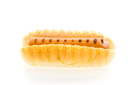 Hot dog isolated on white backgroundの写真素材