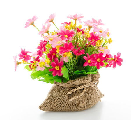 Bouquet flowers isolated on whiteの写真素材