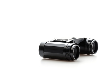 binoculars isolated on whiteの写真素材