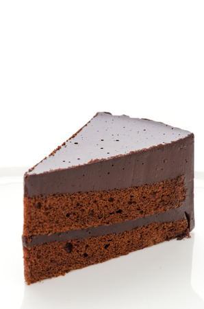 Cake chocolate isolated on white backgroundの写真素材