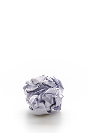 Crumble paper isolated on white backgroundの写真素材