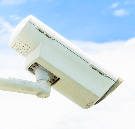 Cctv on blue sky