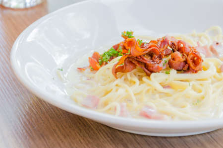 spagetti carbonaraの写真素材