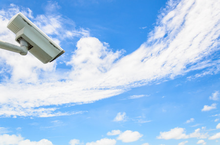 Cctv on blue skyの写真素材