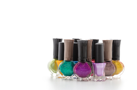 Nail polish isolated on whiteの写真素材