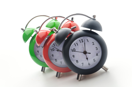Clock isolated on whiteの写真素材