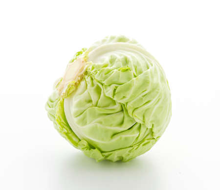Cabbage isolated on whiteの写真素材