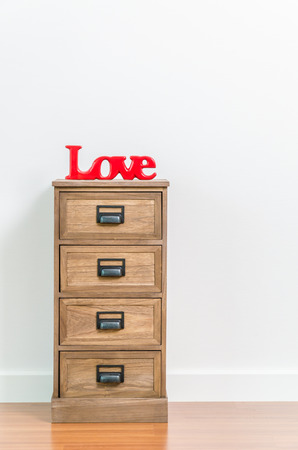 Love on bedside tableの写真素材