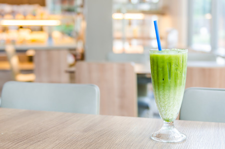 Iced green tea latteの写真素材