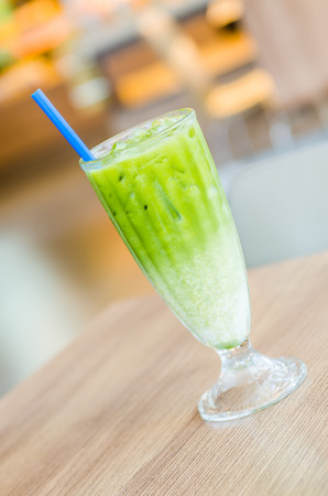 Iced green tea latteの写真素材