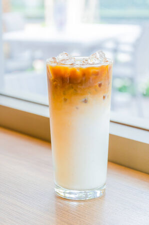 Iced latte coffeeの写真素材