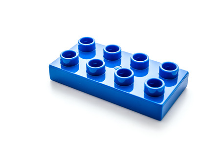 Plastic blocks toy isolated on white