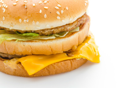 Hamburger isolated on whiteの写真素材