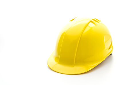 Construction hat isolated on whiteの写真素材