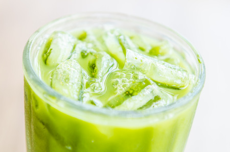 Iced green tea latteの写真素材