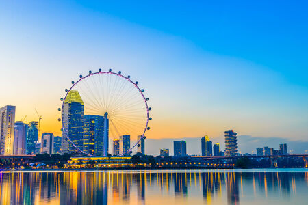 SINGAPORE - JUNE 23: At a height of 165m, Singapore Flyer is the largest Giant Observation Wheel in the world.のeditorial素材
