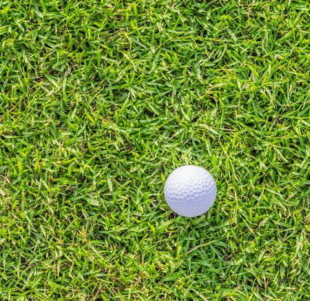 Golf ball on green grassの写真素材