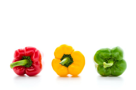 Peppers isolated on whiteの写真素材