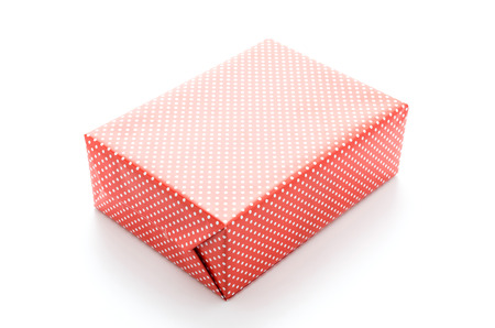 Gift box isolated on whiteの写真素材