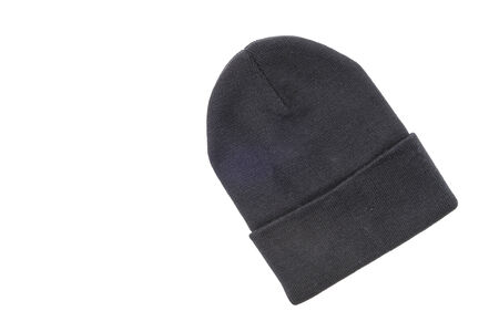Knitted hat isolated on whiteの写真素材