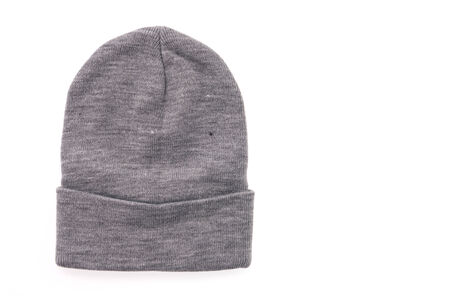 Knitted hat isolated on whiteの写真素材