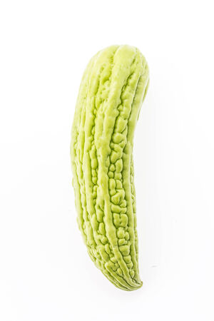 Bitter Cucumber isolated on whiteの写真素材