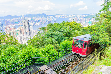 Tourist tram at the Peak, Hong Kong