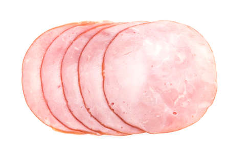 Ham isolated on whiteの写真素材