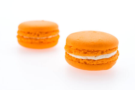 Macaroons isolated on whiteの写真素材