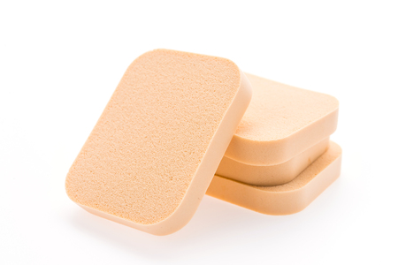 Face sponge powder isolated on whiteの写真素材