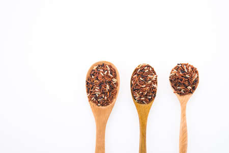 Rice brown isolated on white background