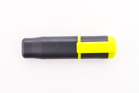 highlighter pen isolated on white backgroundの写真素材
