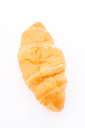 Croissant bread isolated on white backgroundの写真素材
