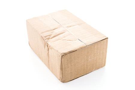 Brown box isolated on white backgroundの写真素材