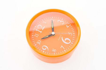 Orange alarm isolated on white backgroundの写真素材
