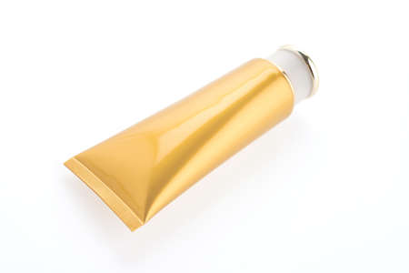 Cosmetic cream bottle isolated on white backgroundの写真素材