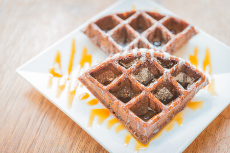 Chocolate waffleの写真素材