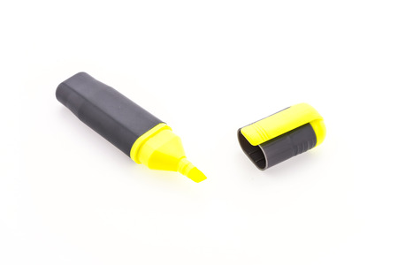 highlighter pen isolated on white backgroundの写真素材