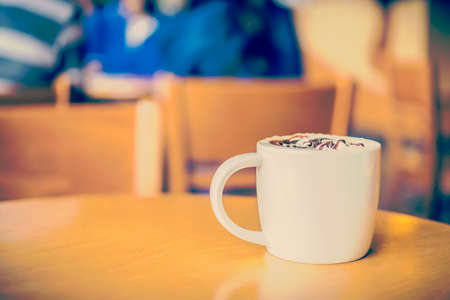Coffee cup in coffee shop process vintage style picture