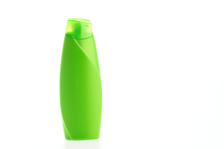 Shampoo bottle isolated on white backgroundの写真素材