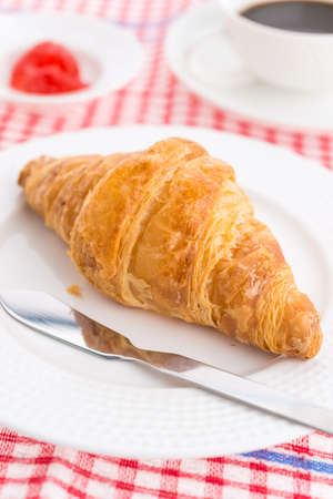 Croissant on white backgroundの写真素材