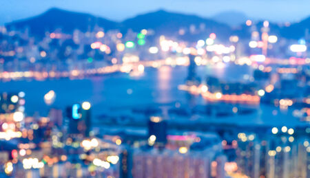Building bokeh in hong kongの写真素材